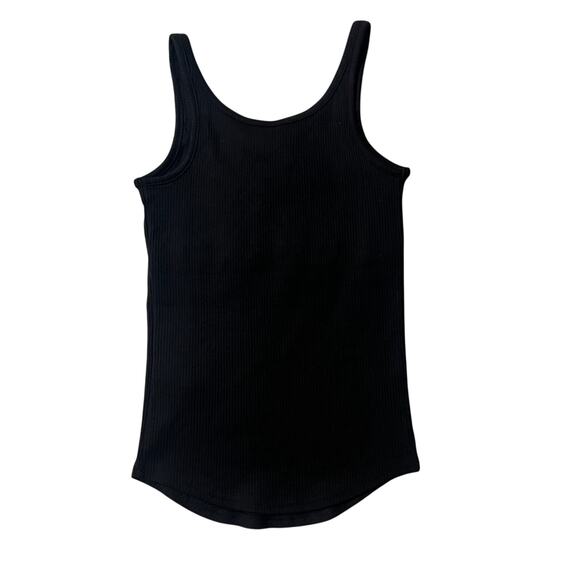 J.Crew NWT Black Ribbed Shelf-Bra Tank Top XXS | Vintage Fit Layering - Picture 3 of 4